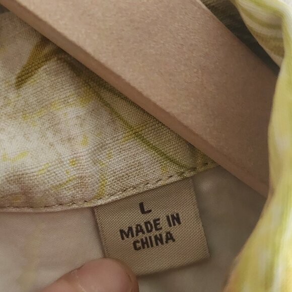 Tommy Bahama Shirt Mens Large Silk Brown Blue Yellow Floral Hawaiian Button Up - Picture 5 of 10